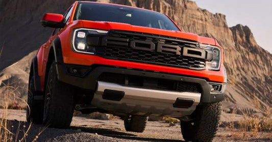 Ford Ranger Raptor engine with cam phasers highlighted, illustrating the components responsible for startup rattle issues.