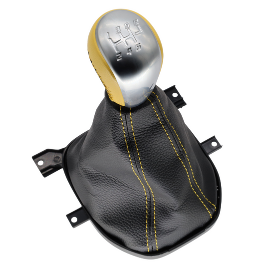 Holden VE Commodore V8 six-speed yellow gear shift knob and boot