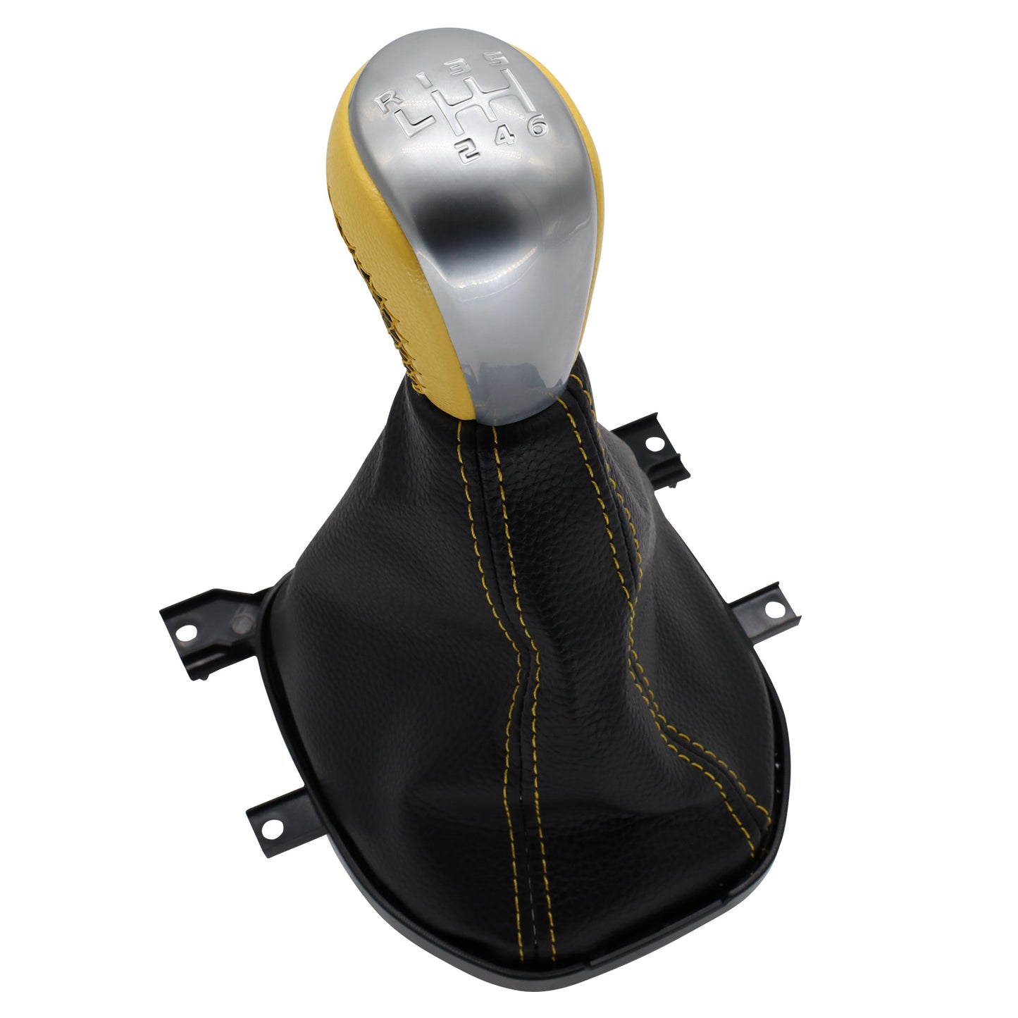 Yellow Gear Shifter Knob and Boot for Holden VE Commodore - Manual V6