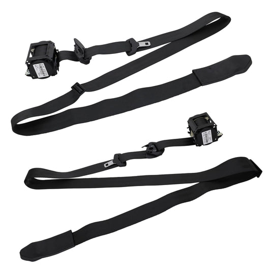 Pair of black front seat belts for Ford AU BA BF Falcon