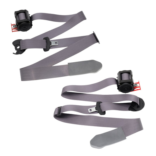 Pair of front seat belts for Ford AU BA BF Falcon in grey