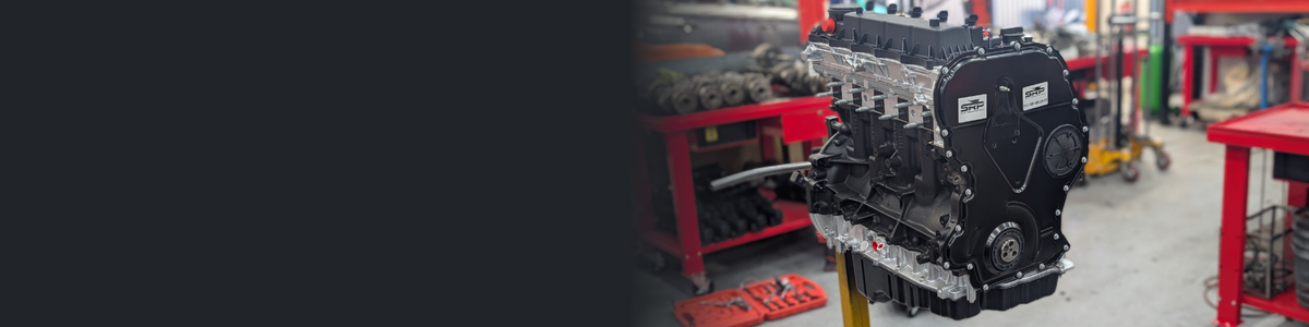 reconditioned engine on a stand