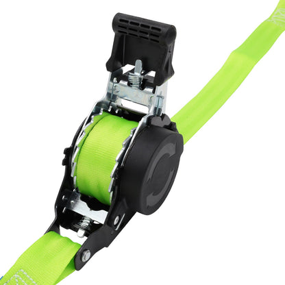 Pair of Retractable Ratchet Straps 25mm Wide 3.6m Long - RW06